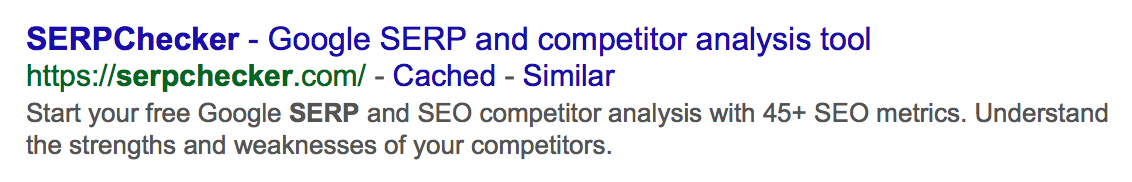 SERPChecker appearence in Google search before 301 redirect