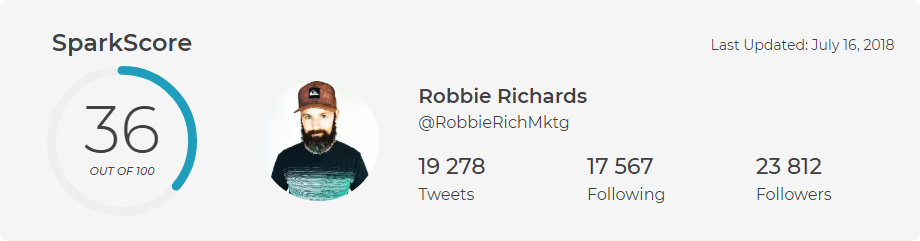 Robbie Richards Twitter profile