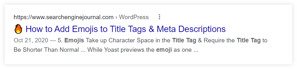 emojis in title tag